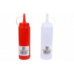 White, Red 8oz Squeeze Dispenser